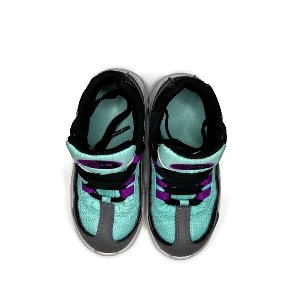 Nike Air Max 95 infant/toddler girl shoes gunsmoke/aurora green size 9C - Picture 6 of 13